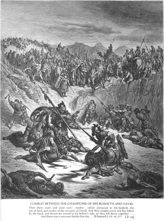 David im Kampf gegen eine Übermacht von Feinden